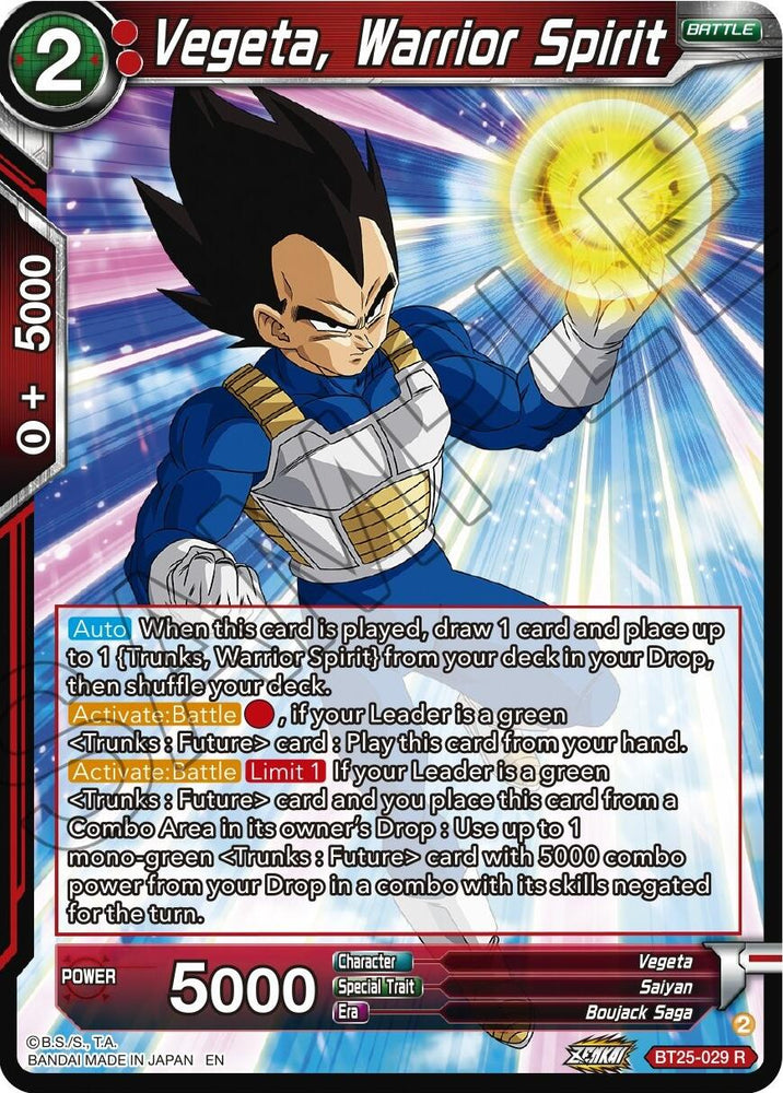 Vegeta, Warrior Spirit (BT25-029) [Legend of the Dragon Balls]