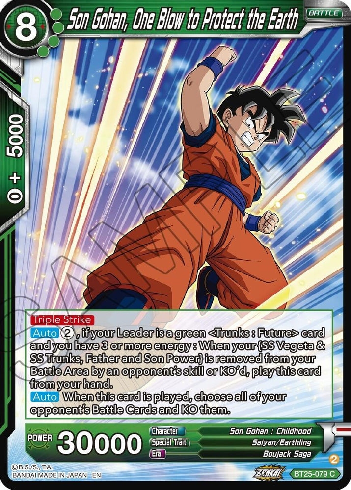 Son Gohan, One Blow to Protect the Earth (BT25-079) [Legend of the Dragon Balls]