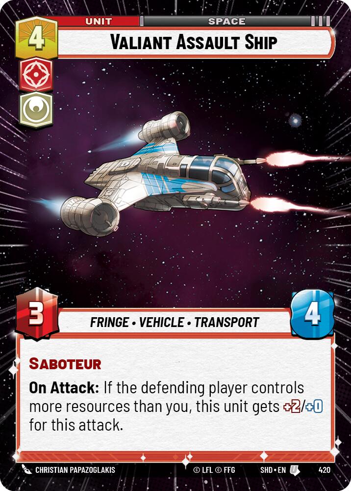 Valiant Assault Ship (Hyperspace) (420) [Shadows of the Galaxy]