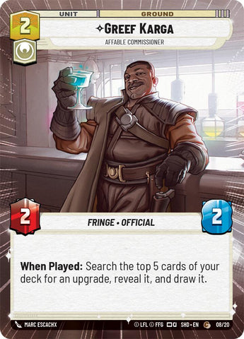 Greef Karga - Affable Commissioner (Hyperspace) (08/20) [Shadows of the Galaxy: Weekly Play]