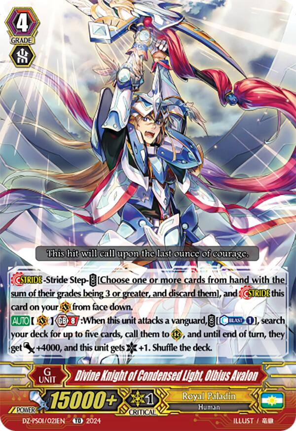 Divine Knight of Condensed Light, Olbius Avalon (DZ-PS01/021EN) [DZ-PS01: Premium Deckset "Jewel Knight"]