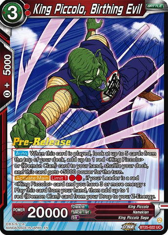 King Piccolo, Birthing Evil (BT25-022) [Legend of the Dragon Balls Prerelease Promos]