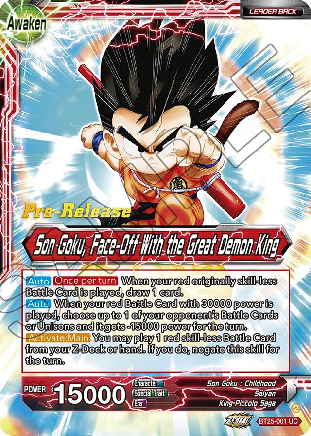 Son Goku // Son Goku Face-Off With the Great Demon King (BT25-001) [Legend of the Dragon Balls Prerelease Promos]