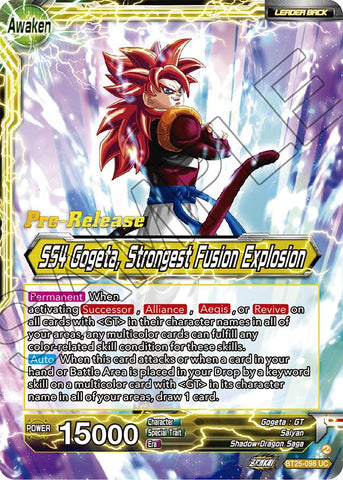 SS4 Son Goku & SS4 Vegeta // SS4 Gogeta, Strongest Fusion Explosion (BT25-098) [Legend of the Dragon Balls Prerelease Promos]