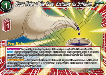 Super Water of the Gods, Exchange for Suffering (BT25-008) [Legend of the Dragon Balls Prerelease Promos]
