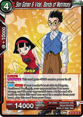 Son Gohan & Videl, Bonds of Matrimony (BT25-032) [Legend of the Dragon Balls Prerelease Promos]