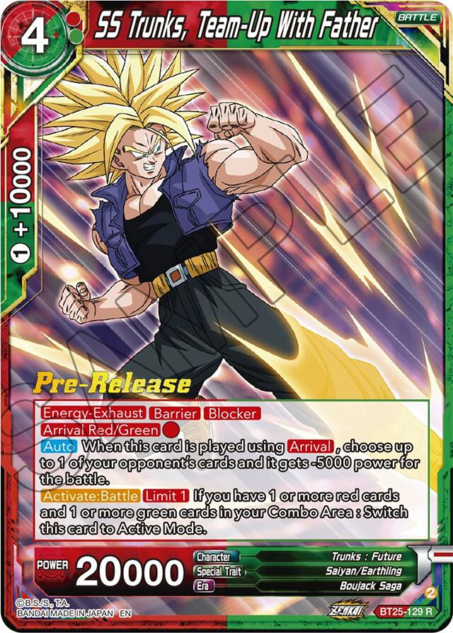 SS Trunks, Team-Up With Father (BT25-129) [Legend of the Dragon Balls Prerelease Promos]