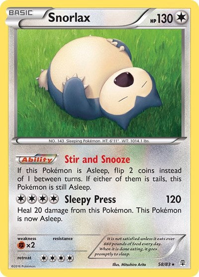 Snorlax (Generations) Near Mint Reverse Holofoil