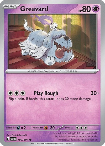 Greavard - 100 (Scarlet and  Violet: Obsidian Flames) Near Mint