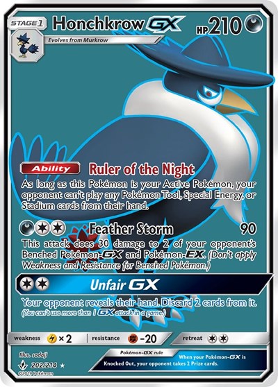 Honchkrow GX (Full Art) (SM - Unbroken Bonds) Near Mint Holofoil