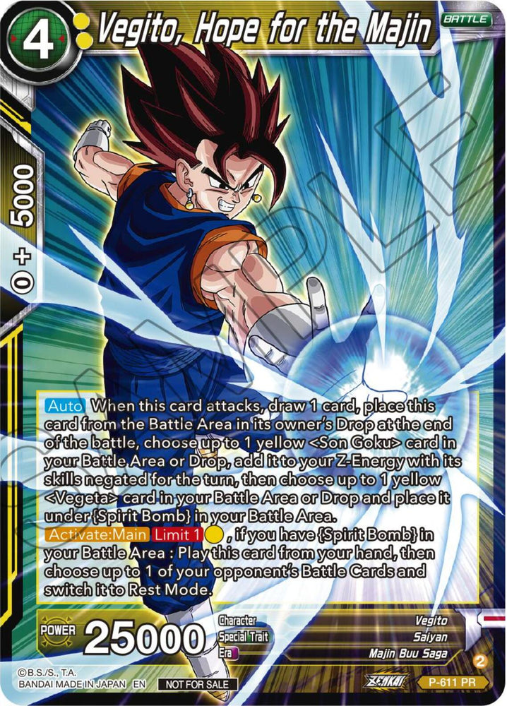 Vegito, Hope for the Majin (Tournament Pack Vol. 8) (P-611) [Promotion Cards]