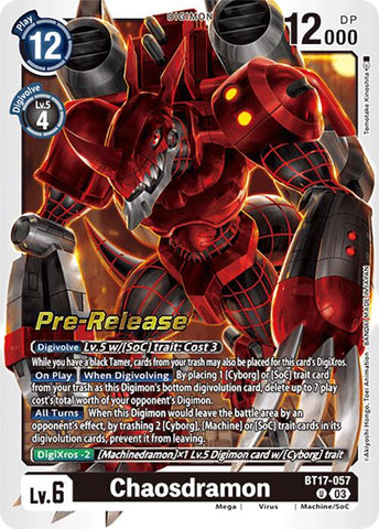 Chaosdramon [BT17-057] [Secret Crisis Pre-Release Cards]