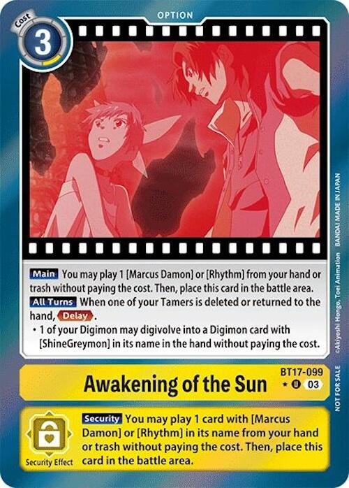 Awakening of the Sun [BT17-099] (Secret Crisis: Movie Memorial Pack) [Secret Crisis]