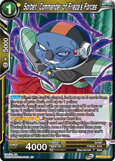 Sorbet, Commander of Frieza's Forces (Vicious Rejuvenation) Near Mint