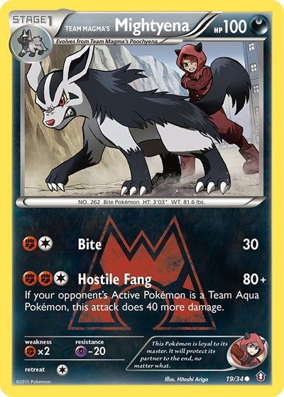 Team Magma's Mightyena (Double Crisis) Near Mint Reverse Holofoil