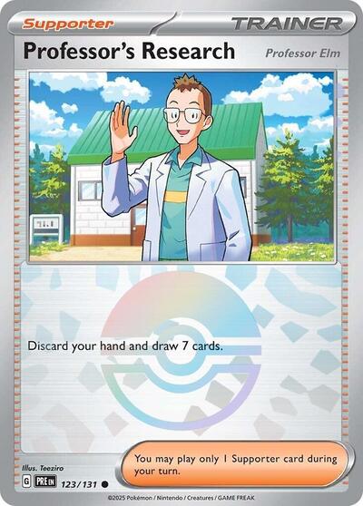Professor's Research (Professor Elm) (Poke Ball Pattern) (SV: Prismatic Evolutions) Near Mint Holofoil - Nick Nack's Full Frontal Attack