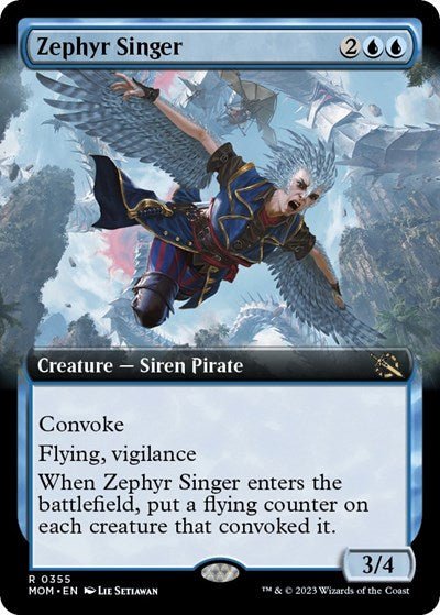 Zephyr Singer (Extended Art) (March of the Machine) Near Mint Foil - Nick Nack's Full Frontal Attack