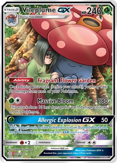 Vileplume GX (Full Art) (SM - Cosmic Eclipse) Near Mint Holofoil