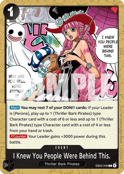 I Knew You People Were Behind This. (Extra Booster: One Piece Heroines Edition) Near Mint - Nick Nack's Full Frontal Attack
