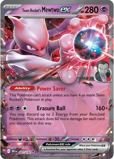 Team Rocket's Mewtwo ex - 081 (SV10: Destined Rivals) Near Mint Holofoil - Nick Nack's Full Frontal Attack