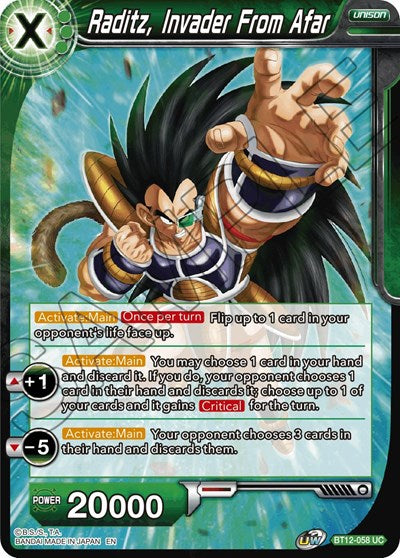 Raditz, Invader From Afar (Vicious Rejuvenation) Near Mint