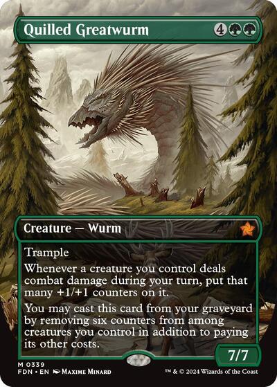 Quilled Greatwurm (Borderless) (Foundations) Near Mint - Nick Nack's Full Frontal Attack