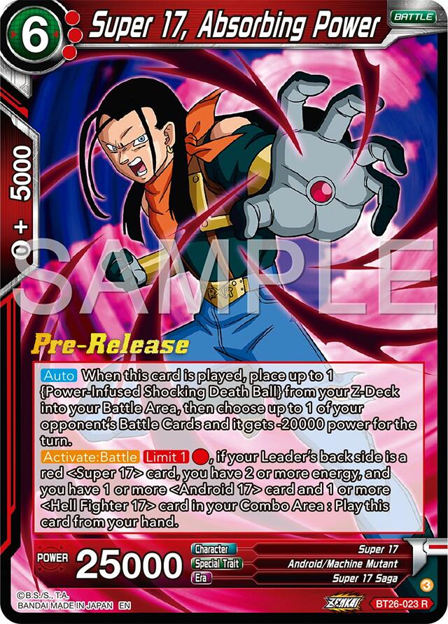 Super 17, Absorbing Power (BT26-023) [Ultimate Advent Prerelease Promos]