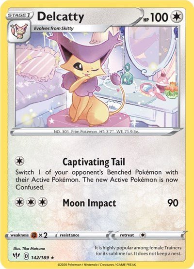 Delcatty (SWSH03: Darkness Ablaze) Near Mint - Nick Nack's Full Frontal Attack