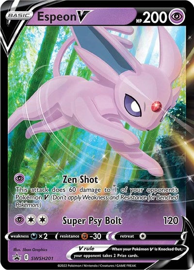 Espeon V - SWSH201 (SWSH: Sword & Shield Promo Cards) Near Mint Holofoil