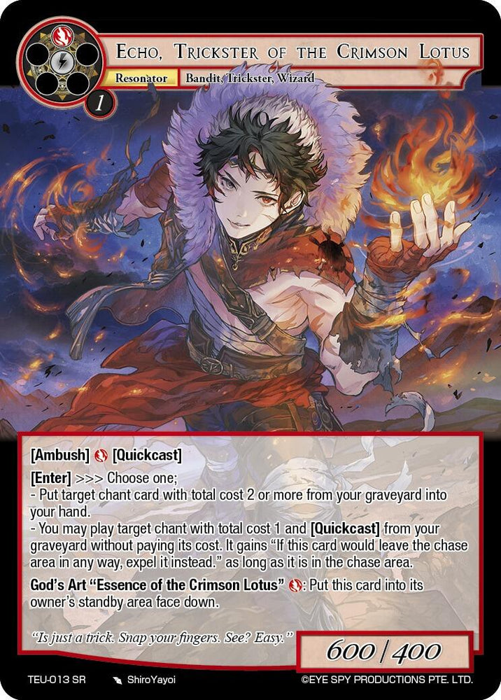 Echo, Trickster of the Crimson Lotus (TEU-013 SR) [The Underworld of Secrets]