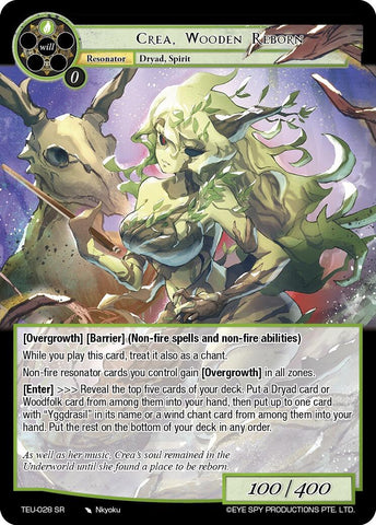 Crea, Wooden Reborn (TEU-028 SR) [The Underworld of Secrets]