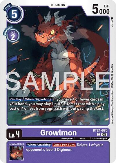 Growlmon (Time Stranger) Near Mint - Nick Nack's Full Frontal Attack
