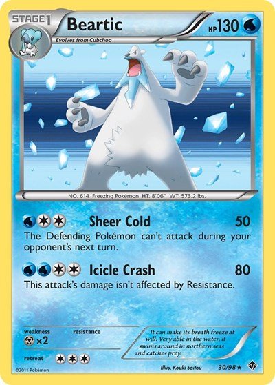 Beartic (30) (Emerging Powers) Light Play Holofoil - Nick Nack's Full Frontal Attack