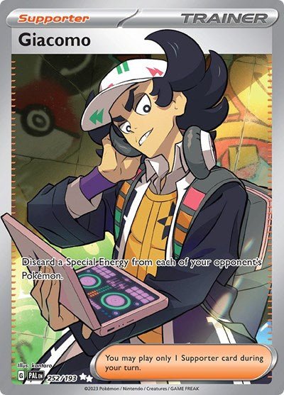 Giacomo - 252 (SV02: Paldea Evolved) Near Mint Holofoil - Nick Nack's Full Frontal Attack