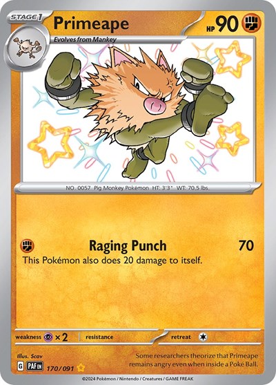 Primeape - 170 (SV: Paldean Fates) Near Mint Holofoil
