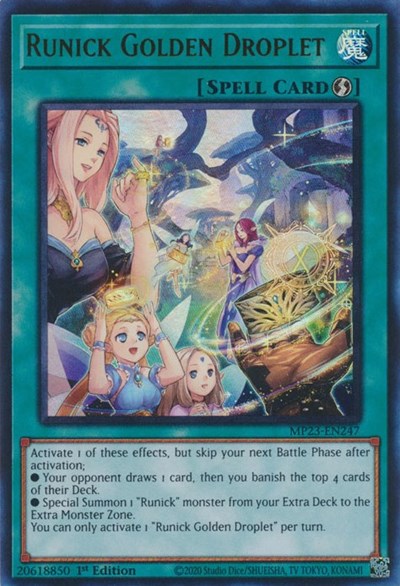 Runick Golden Droplet (25th Anniversary Tin: Dueling Heroes Mega Pack) Light Play 1st Edition