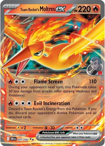 Team Rocket's Moltres ex (SV10: Destined Rivals) Near Mint Holofoil - Nick Nack's Full Frontal Attack
