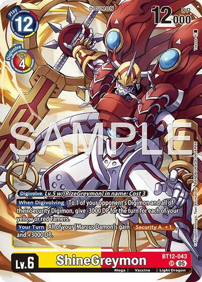 ShineGreymon BT12-043 (Reprint) (Advanced Booster Digimon Generation) Near Mint
