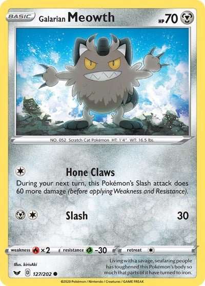 Galarian Meowth (SWSH01: Sword & Shield Base Set) Near Mint - Nick Nack's Full Frontal Attack