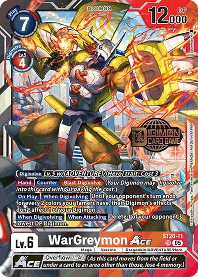 WarGreymon ACE (Starter Deck 20: Protector of Light Release Event Cards) Near Mint
