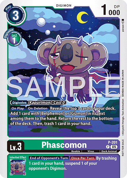 Phascomon (Store Tournament 2025 Vol.4 Participation Pack) (Digimon Promotion Cards) Near Mint - Nick Nack's Full Frontal Attack