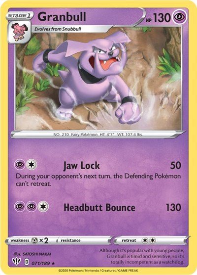 Granbull (SWSH03: Darkness Ablaze) Near Mint - Nick Nack's Full Frontal Attack