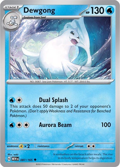 Dewgong (Scarlet and Violet: 151) Near Mint Reverse Holofoil - Nick Nack's Full Frontal Attack