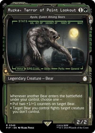 Ruzka, Terror of Point Lookout - Ayula, Queen Among Bears (Showcase) (Universes Beyond: Fallout) Near Mint - Nick Nack's Full Frontal Attack