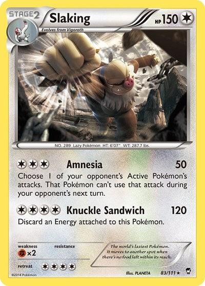 Slaking (XY - Furious Fists) Light Play Reverse Holofoil