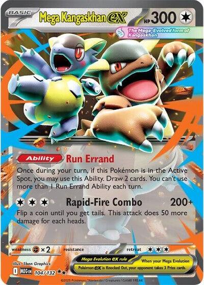 Mega Kangaskhan ex - 104 (ME01: Mega Evolution) Near Mint Holofoil - Nick Nack's Full Frontal Attack
