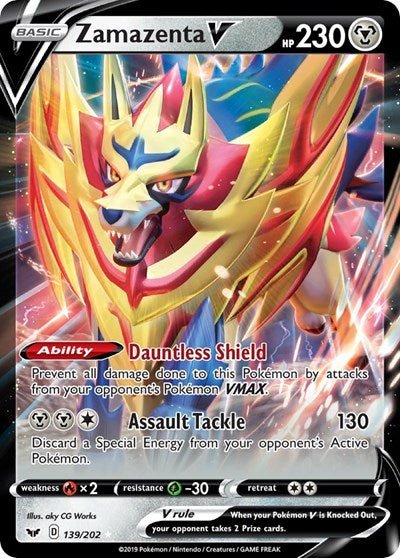 Zamazenta V (SWSH01: Sword & Shield Base Set) Near Mint Holofoil - Nick Nack's Full Frontal Attack