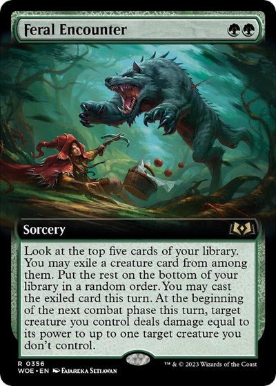 Feral Encounter (Extended Art) (Wilds of Eldraine) Near Mint - Nick Nack's Full Frontal Attack