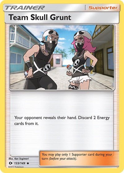 Team Skull Grunt (SM Base Set) Near Mint Reverse Holofoil - Nick Nack's Full Frontal Attack