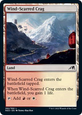 Wind - Scarred Crag (Kamigawa: Neon Dynasty) Near Mint - Nick Nack's Full Frontal Attack